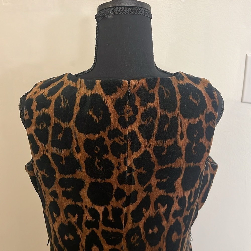 Talbots 100% Cotton Black and Brown Midi Dress, Sz. 12P - Picture 3 of 11